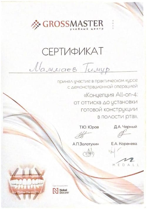 Маммаев Т. А. — Концепция All-on-4, Т. Ю. Юров