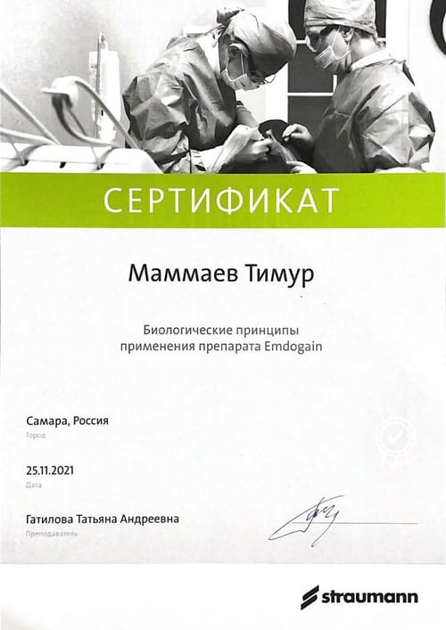Маммаев Т. А. — Биологические принципы применения Emdogain, Straumann, 2021